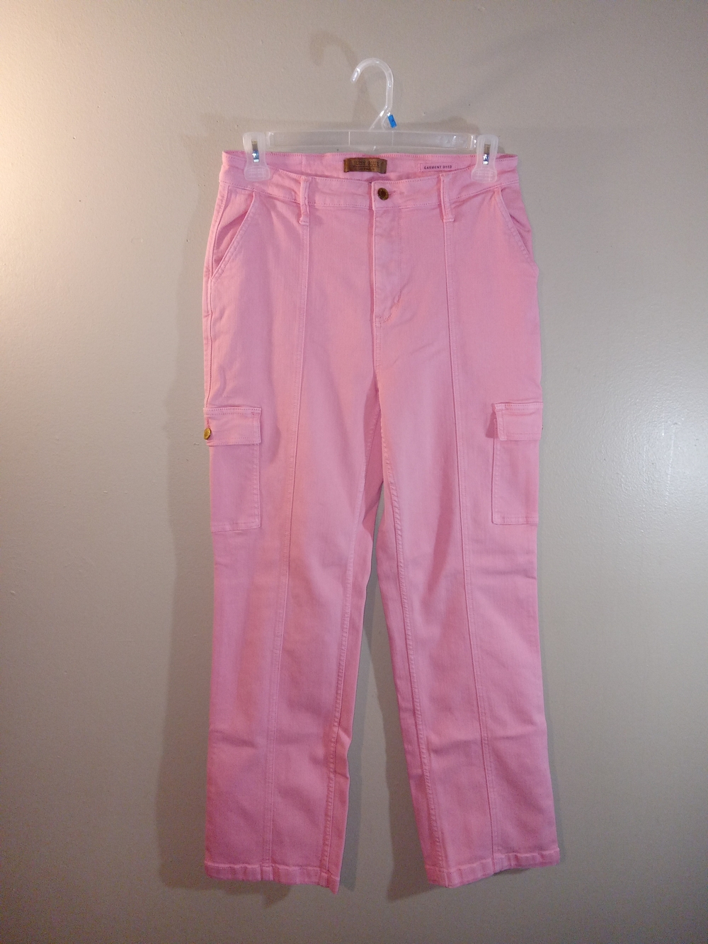 Judy Blue Pink Straight-Leg Cargo Jeans